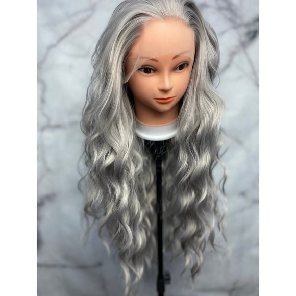 Gray Wig Kinky Curly Wigs - Picture 1 of 7